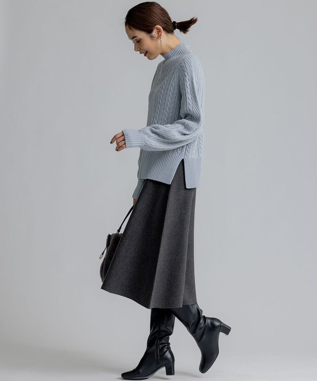 組曲 ニットフレア スカート グレー系
