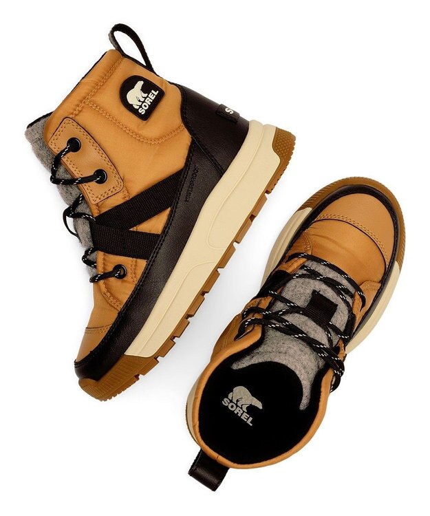 SOREL SOREL/ 【KIDS】ユース ウィットニー3 ミッド ウォータープルーフ /ソレル Tawny Buff、 Black