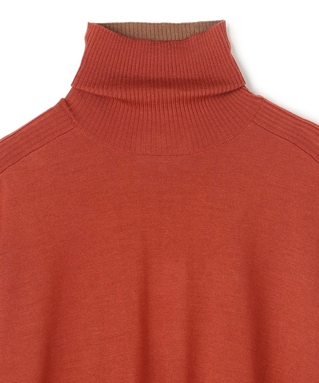 BEIGE， 【洗える・VERY NaVY12月号掲載】LA MONNAIE / バイカラーウールタートルニット OrangeRed × Caramel