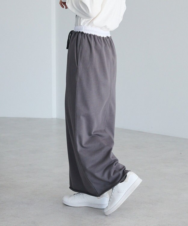 CRAFT STANDARD BOUTIQUE ダブルウェストカットソーロングスカート Dark Gray