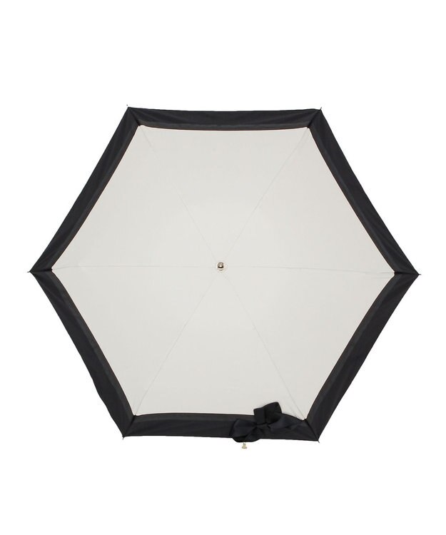 MOONBAT 【ランバン オン ブルー（LANVIN en Bleu）】晴雨兼用日傘 　折りたたみ傘　ビジューリボン ベージュ