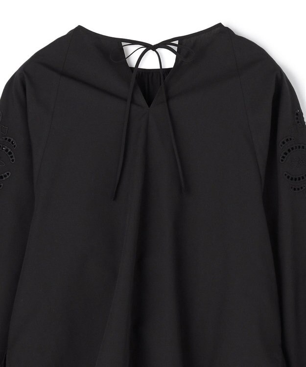 UNFILO L エンブロイダリー ブラウス ブラック