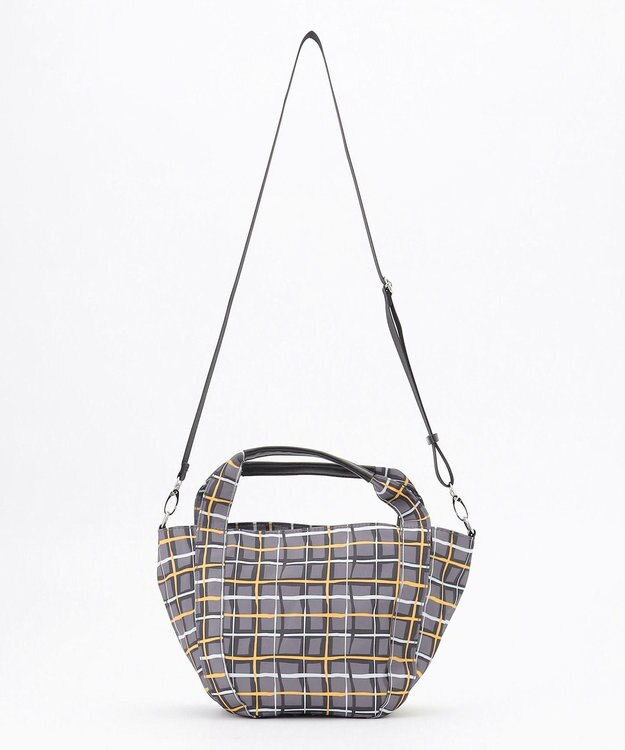 Y'SACCS ドローイングチェック 2WAYトートバッグ グレー