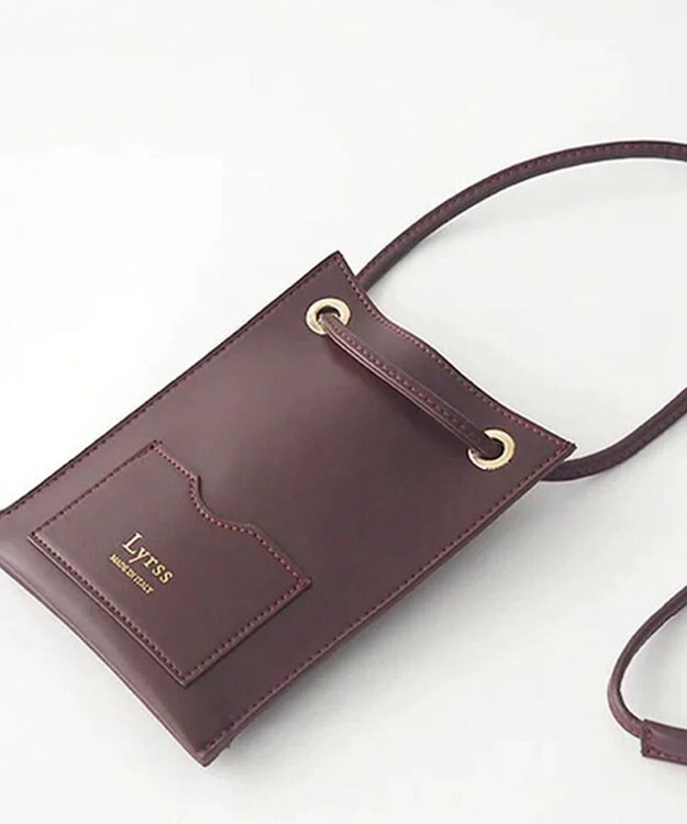 style code [Lyrss/リルス] イタリア製牛トコ皮 CITYエシカルレザースマート ショルダーポケット ワイン