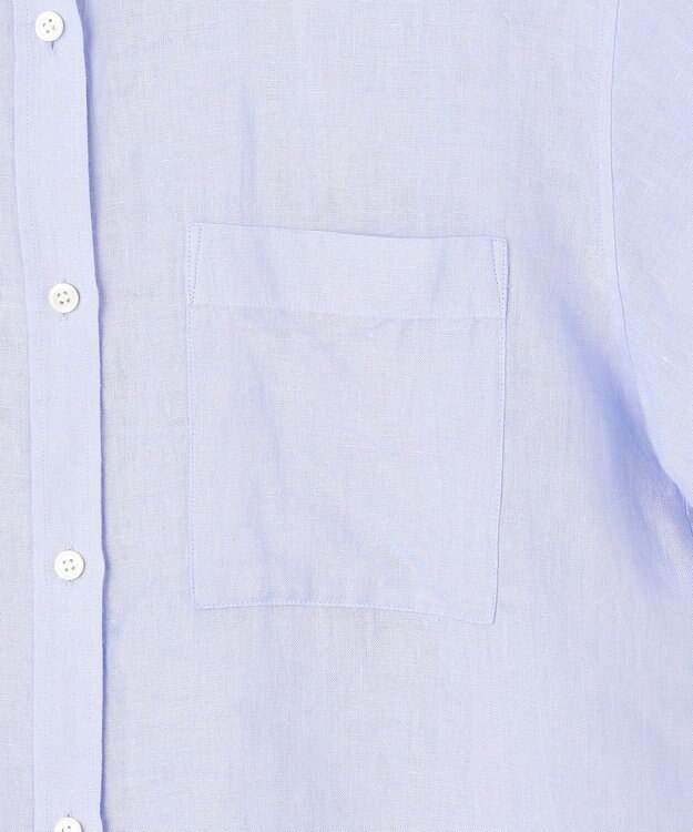 23区 L 【洗える】LIBECOリネン クロップド シャツ ライラック系