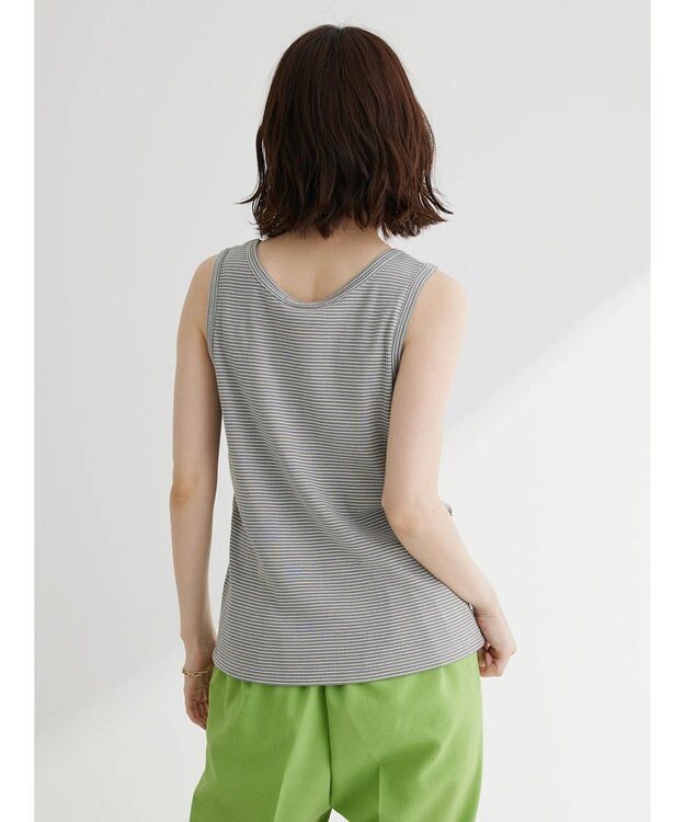 Green Parks ボーダーリブタンクトップ Gray