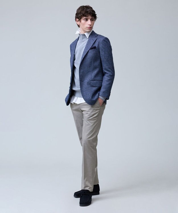 J.PRESS MEN 【ZIGNONE SOUL / ジニョーネ ソウル】 ウールシルクツイード ジャケット ダルブルー系