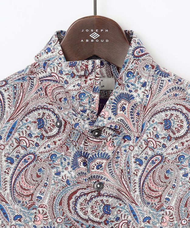 JOSEPH ABBOUD リバティプリント シャツ ワイン系5