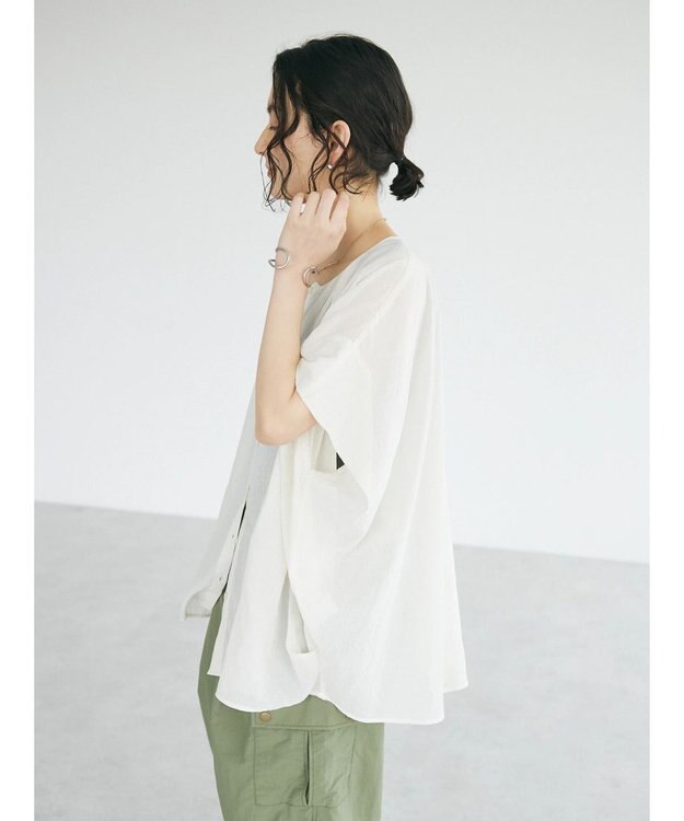 CRAFT STANDARD BOUTIQUE ウ゛ィンテージボイル２ＷＡＹタックブラウス Off White