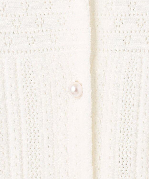 組曲 【前後着用可】MINAレーシーニット カーディガン アイボリー系