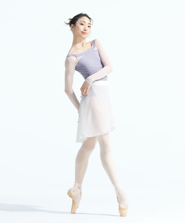 Chacott 【AKANE TAKADA】ロングスリーブレオタード モーブ