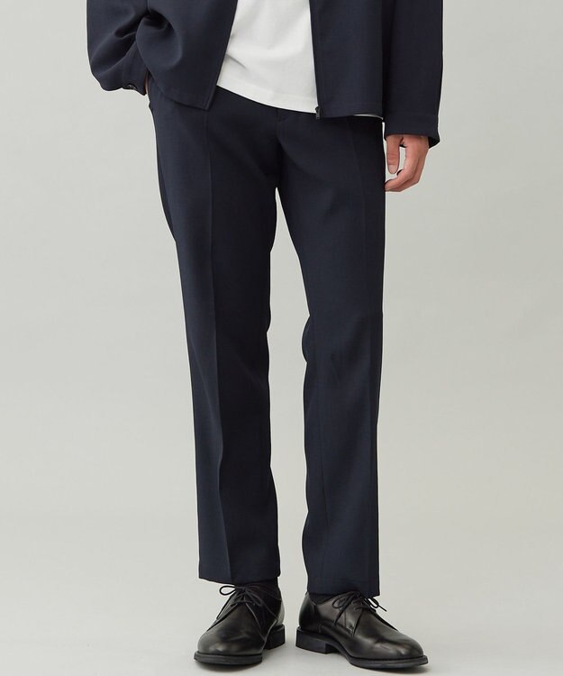 UNFILO MENS 【OCEANS 雑誌・web・YouTube 掲載】WOOL TOUCH 機能美パンツ スリム【東レ開発のウール見え高機能素材】 ネイビー