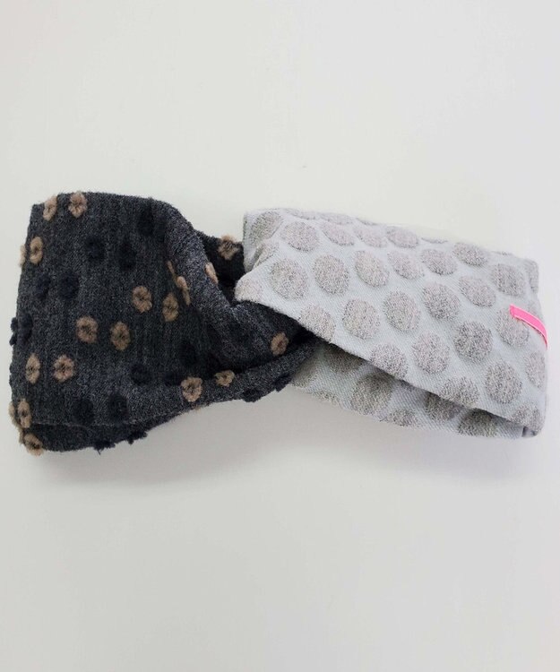 POLS ジャガード織 ヘアバンド グレイ