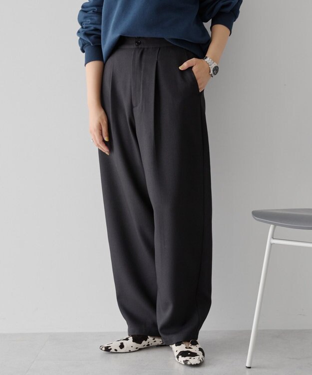 AMERICAN HOLIC ウールライクカーブスラックスパンツ Black