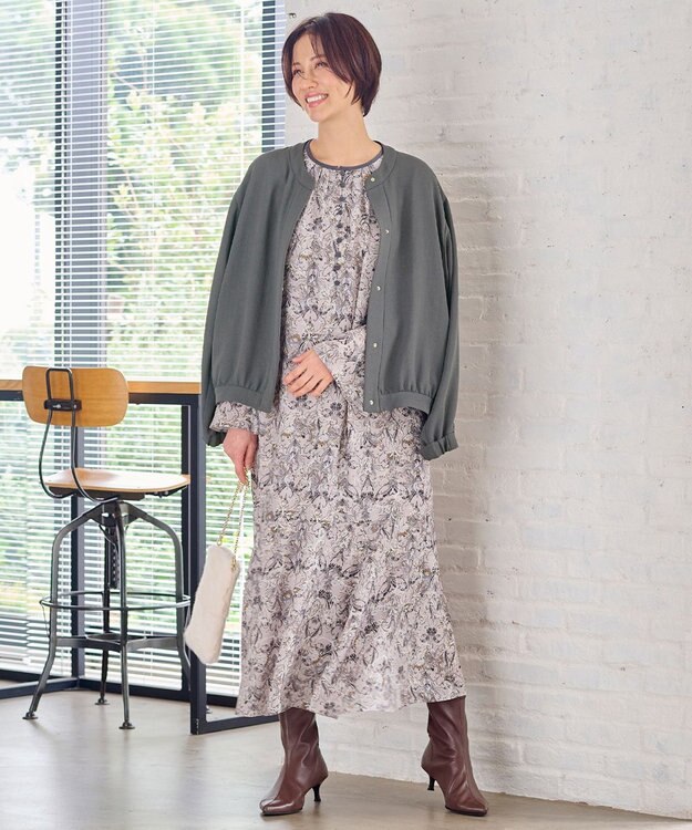 自由区 【洗える】バロックプリント ワンピース ローズ系5