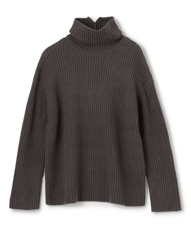 BEIGE， 【洗える】BERTAINA /  配色リンキングタートルネックニット C.Gray×Ecru