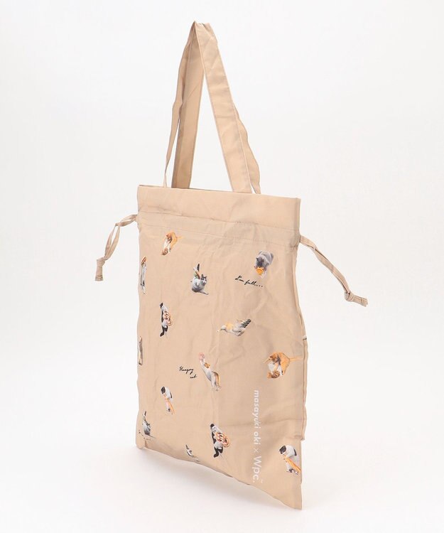 ANY SIS 【猫プリント】沖昌之 トートバッグ ベージュ