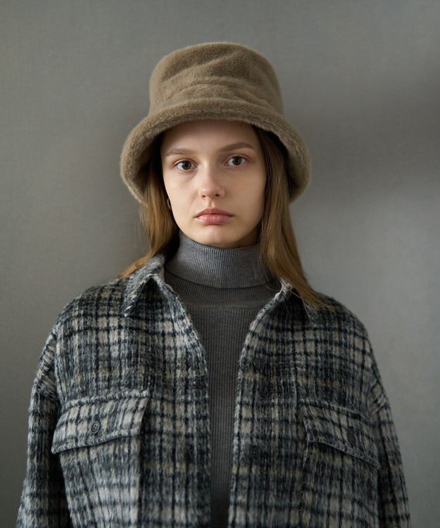 AMERICAN HOLIC ファーバケットハット Mocha