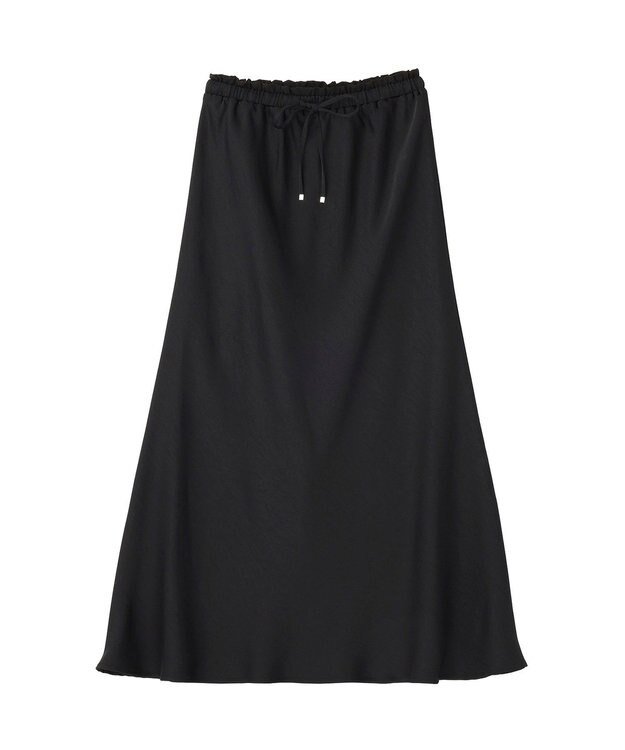 earth music&ecology サテンフリルマーメイドスカート Black