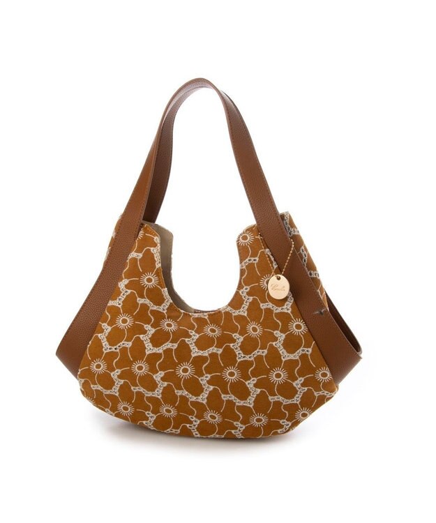 UNBILLION カシュカシュ cachecache / 刺繍生地トートバッグ キャメル