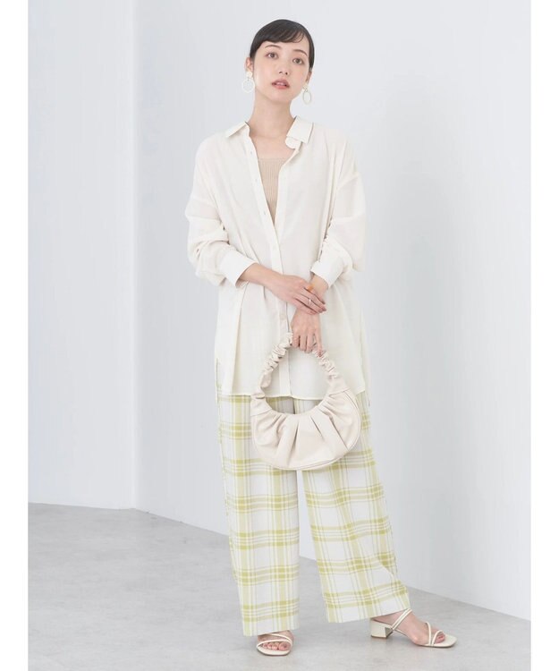 earth music&ecology シアーボーイズライクシャツ Off White