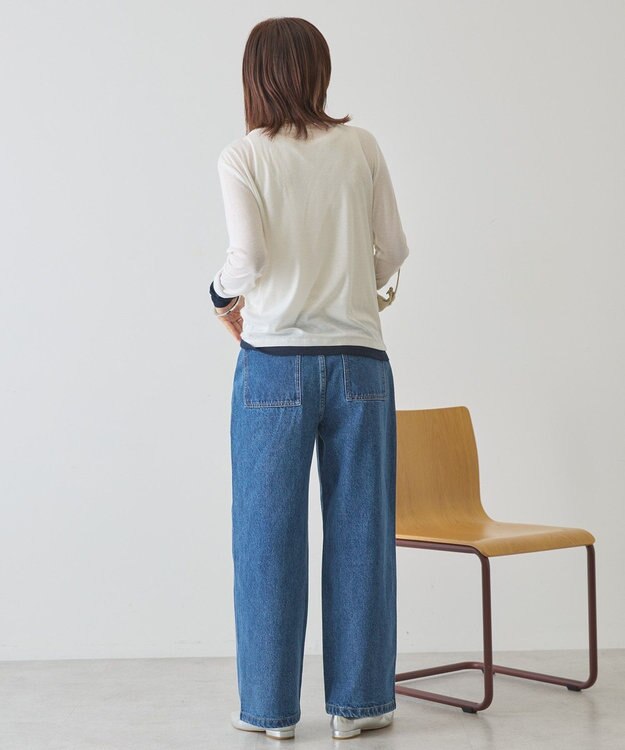 AMERICAN HOLIC 配色シアーレイヤードプルオーバー Navy