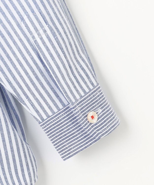 J.PRESS KIDS 【100-130cm】オックスフォード ストライプコンビシャツ ブルー系1