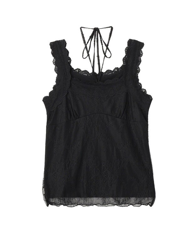 earth music&ecology 総レースホルターネックキャミソール Black