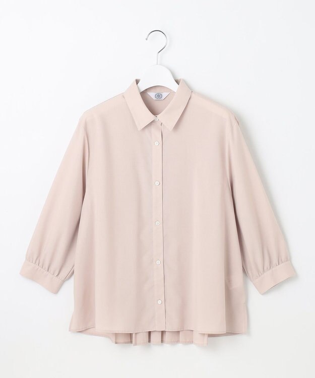 J.PRESS LADIES 【洗える】スパンローン バックプリーツ ブラウス ピンク系