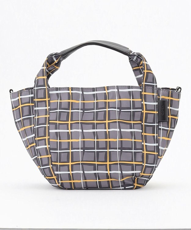 Y'SACCS ドローイングチェック 2WAYトートバッグ グレー
