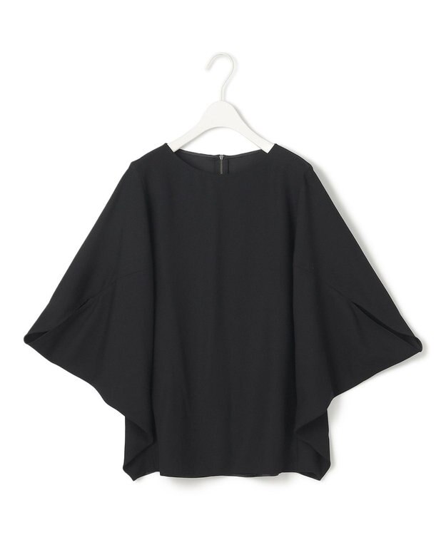 ICB 【新色追加・WEB限定カラーあり・UVケア・接触冷感・速乾・防シワ・洗える】FluidBackSatin ドルマンスリーブブラウス ブラック系