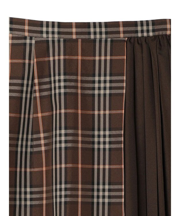 Green Parks アシメサイドプリーツスカート Brown