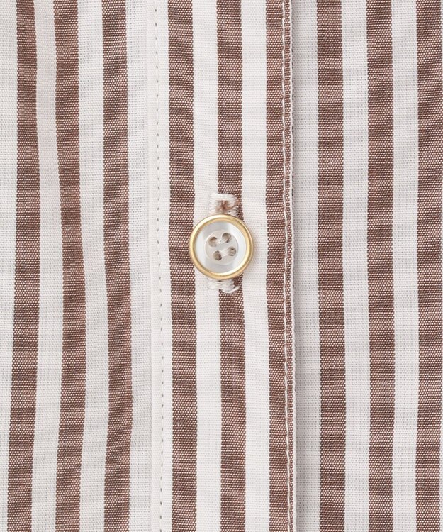 ANY SIS 【洗える】TCブロード ブラウス モカストライプ