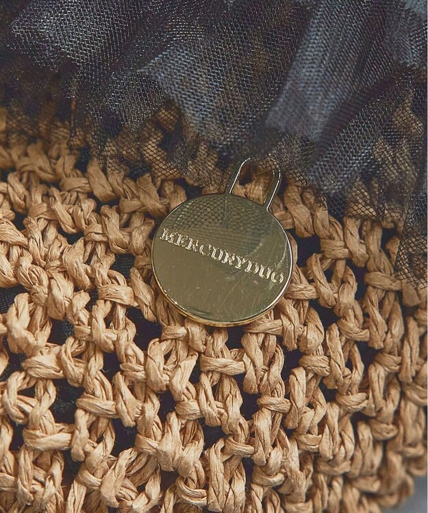 style code 【MERCURYDUO/マーキュリーデュオ】チュールフリル 雑材バケツ型ショルダーバッグ ブラック