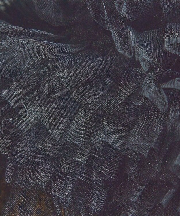 style code 【MERCURYDUO/マーキュリーデュオ】チュールフリル 雑材バケツ型ショルダーバッグ ブラック