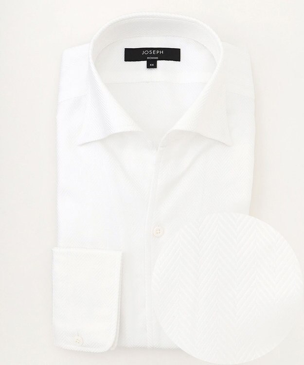 JOSEPH HOMME 【洗える】ツイルへリンボンクレイジー　ドレスシャツ ホワイト系