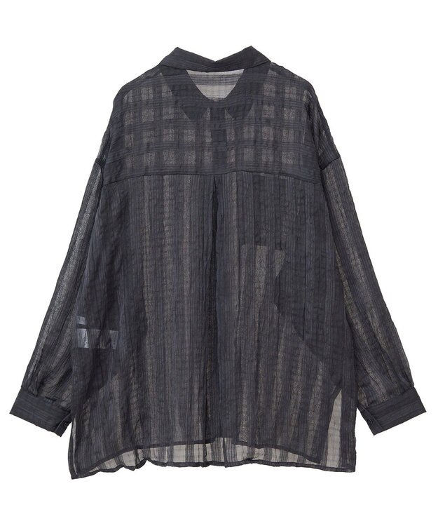 Green Parks シアーワッシャーロングスリーブシャツ Black