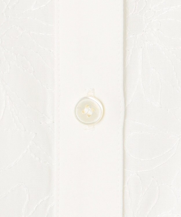 23区 L 【洗える】エンブロイダリー コンビ ブラウス ホワイト系