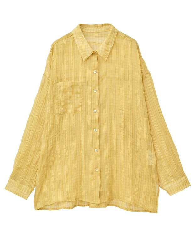 Green Parks シアーワッシャーロングスリーブシャツ Yellow