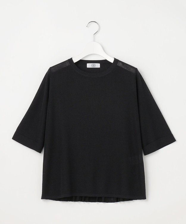 J.PRESS LADIES Vis/Pe スパーク バックプリーツ ニット ネイビー系