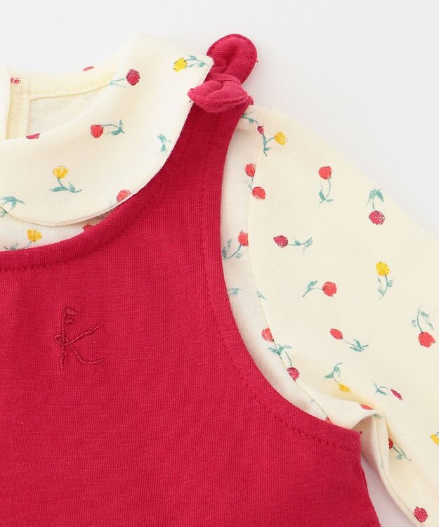 組曲 KIDS 【80-90cm】Tulips Shower  ジャンパースカート ベージュ系5