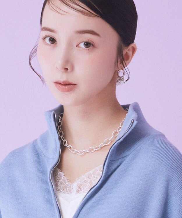 earth music&ecology ジグザグチェーンマンテルネックレス Silver