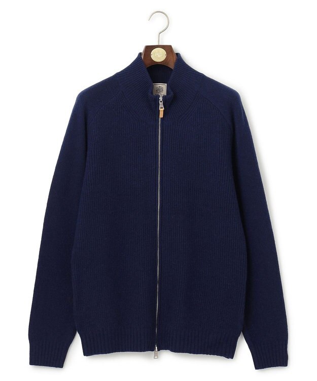J.PRESS MEN 【WEB限定】畔編み フルジップカーディガン ネイビー系