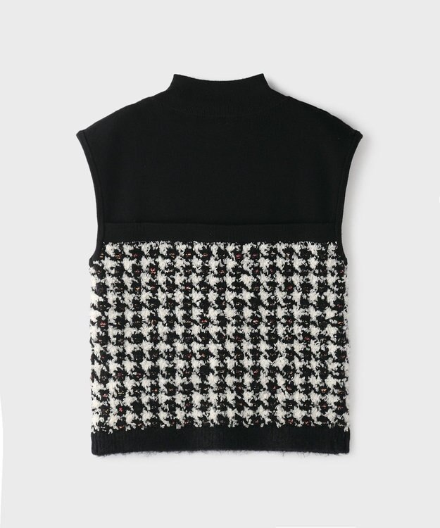 GRACE CONTINENTAL ツイードベアニットトップ ブラック