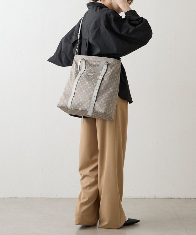 russet アシンメトリーハンドルトートバッグ(SF-237) N.Gray