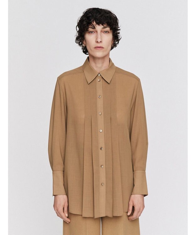 JOSEPH ウィンターボイル　プリーツシャツ Oak