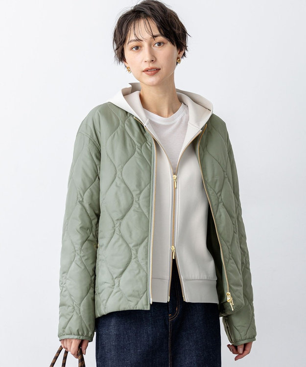 23区 中綿パディング コンパクト アウター セージ系