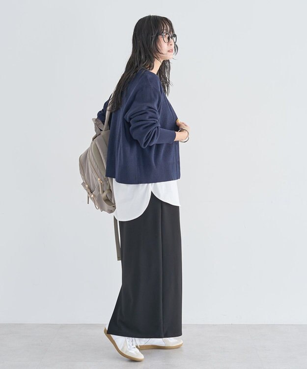 Green Parks アンチピリング金ボタンニットカーディガン Navy