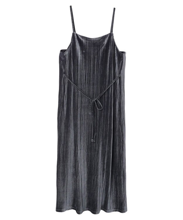 earth music&ecology ベロアプリーツキャミワンピース Gray