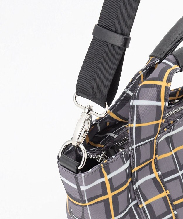 Y'SACCS ドローイングチェック 2WAYトートバッグ グレー